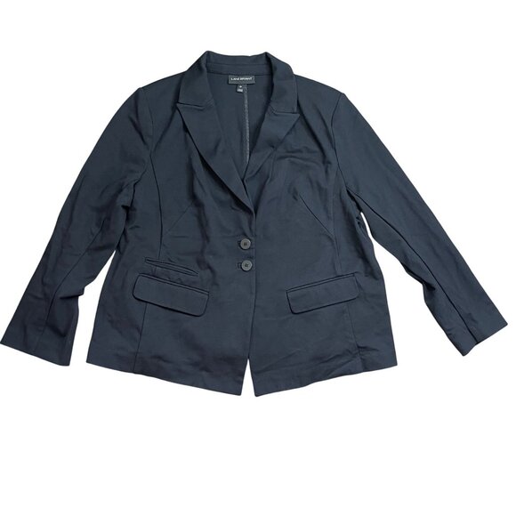 Lane Bryant Ponte Stretch Blazer Women's Plus Size 22‎ Two-Button Rayon Black - Picture 1 of 10